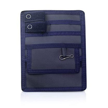 ASA TECHMED Nurse Pocket Organizer, Nylon 5 Pocket Nurse Scrub Organizer, 6 Inch x 5 inch, Navy Blue - color: Navy Blue