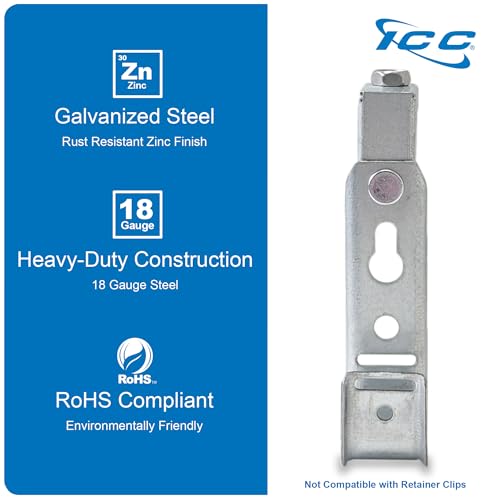 ICC Beam Clamp J Hook 3/4” Without Retainer Clip - Galvanized Steel Cable Management Hooks for Hanging Cable to Beams - Rust-Resistant, EIA and TIA Compliant - 3/4 Inch 25 Pack - size: 3/4 in, style: Beam Clamp