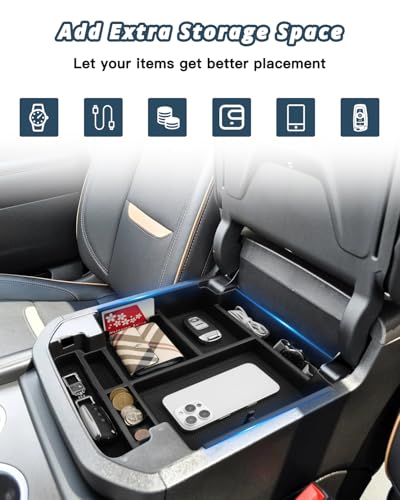 Ruiya 2026 GMC Yukon Denali Center Console Organizer Compatible with 2021-2026 Chevy Tahoe/Suburban(Premier/High Country) & Yukon/Yukon XL(Denali/Denali Ultimate)(Only Fit for Power Sliding Console) - color: 2021-2026 Chevy Tahoe/Suburban