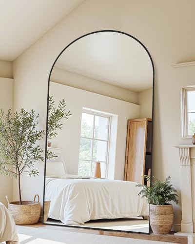 Floor Mirror, 46"×86" Full Length Mirror with Stand for Bedroom Living Room, Black - color: Black, size: 86"L x 46"W