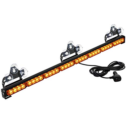 ASPL 36" 32LED Traffic Advisor Light Bar Warning Emergency Strobe Light Bar Directional Flashing Emergency Caution Lighting Led Safety Lights with 16 ft Straight Cord (Amber) - color: Amber