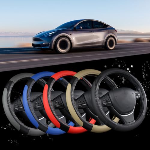 zipelo Elastic Stretch Steering Wheel Cover, Microfiber Breathable Ice Silk, Universal 15 Inch Anti-Slip Car Steering Wheel Protector, Warm in Winter and Cool in Summer for Women (Style1-Gray) - color: Style1-Gray