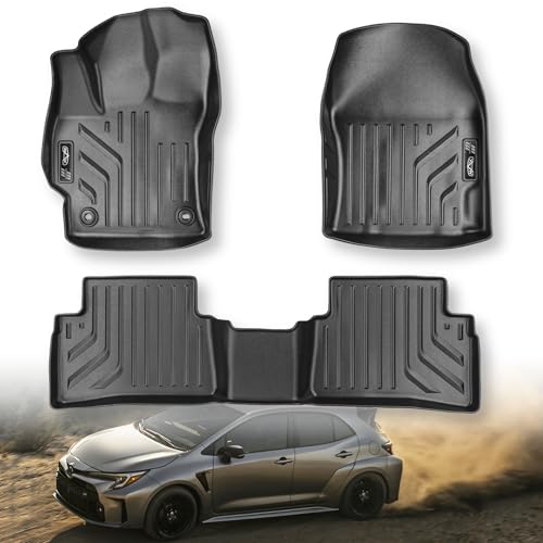 Premium MAXPRO All Weather Mats - Floor Mats for Toyota Corolla Hatchback 2020-2025 (1st &2nd Row Set) Custom Fit TPE Waterproof Floor Liners, Heavy Duty Car Floor Mats All Weather, Anti-Slip Car Mats - size: 20-25 Toyota Hatchback 1st & 2nd Rows