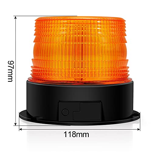AnTom 2PCS Magnetic Wireless Strobe Lights, Rechargeable Emergency Flashing Warning Battery Operated Beacon Light for Vehicle, forklifts,Tractors,Golf carts,UTVs,Cars,Buses - color: Amber 2PCS