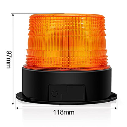 AnTom 2PCS Magnetic Wireless Strobe Lights, Rechargeable Emergency Flashing Warning Battery Operated Beacon Light for Vehicle, forklifts,Tractors,Golf carts,UTVs,Cars,Buses - color: Amber 2PCS