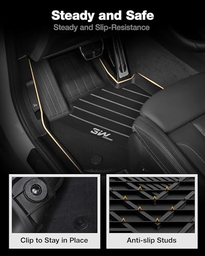3W 2018-2024 BMW X3 Floor Mats & Cargo Liner, All Weather TPE BMW X3 Accessories Custom Fit for X3 G01 30i M40i X3M Car Mats (Only for car Without Spare tire) (Don't Fit X3 30e), 6PCS - style: 2) X3 2018-2024 | Full Set