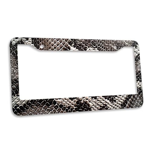 Snake License Plate Frame Abstract Animal Snake Car Front License Plate Personalise Stainless Steel Funny Design Compatible with Standard License Plate Holder for USA and Canada 12.2" X 6.2" - color: Snake_30