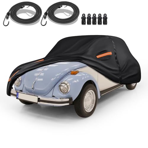 Special 16 Layers Full Car Cover Fit for Volk-swagen Beetle Bug 1960-1979, Ultra Heavy 600D Oxford Cloth, All-Weather Protection Summer Sun Exposure and Winter Snow Rain Dust UV, Black - color: Fit for 1960-1979 Volks-wagen Beetle Bug