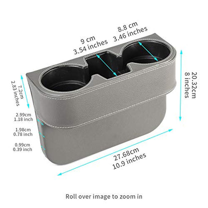 Gray Multifunctional Car Cup Holder Car Seat Organizer Gap Filler Bottle Phone Storage Organizer - color: Gray