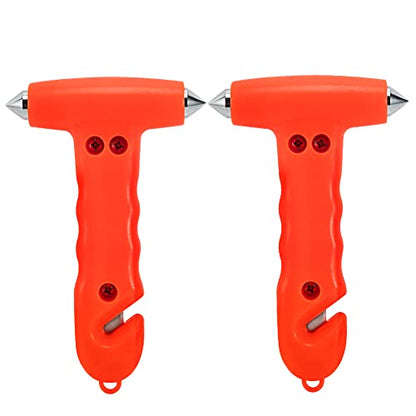 MOTORBUDDY Car Safety Hammer 2-Pack, Auto Emergency Escape Hammer with Window Breaker and Seat Belt Cutter, Striking Red Emergency Escape Tool for Car Accidents - color: Light Red
