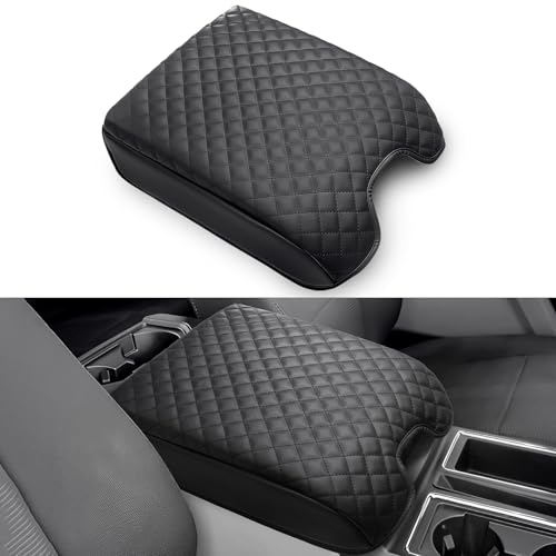 Center Console Cover Compatible with Ford F150 2015-2020/2017-2022 F250 F350 F450 / 2018-2024 Expedition Accessories, Premium Leather Car Armrest Cover Pad (Bucket Seat Only) - size: 2015-2020 Ford F150