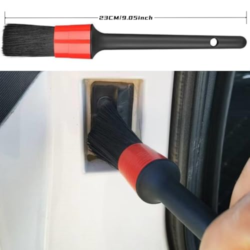 4PCS Wheel Brush Kit for Cleaning Wheel and Tire, Wheel and Rim Brush, Car Detailing Brushes, 360 Degree Bendable & Durable Car Wheel Rim Cleaner Brush Set (Red) - color: Red