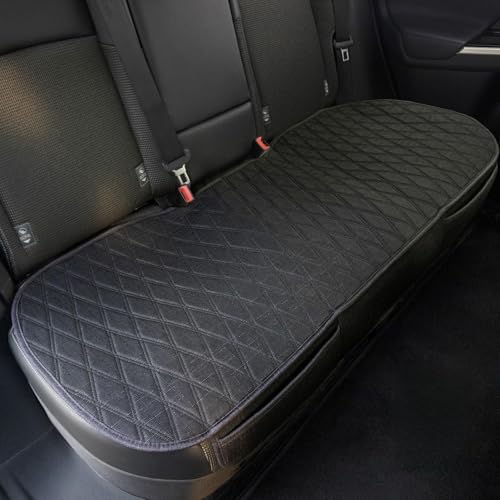 Leader Accessories Universal Black Faux Linen Rear Car Seat Cover Size S - Bench Seats Protector for Most Vehicles Cars Truck SUV - Bottom Auto Seat Cushion Pad Mat with Anti Slip Back - color: Rear Size S Black