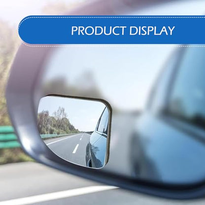 2 PCS Car Blind Spot Mirrors, HD Fan Shaped Glass Frameless Convex Rear View Mirrors, Stick on Adjustable Wide Angle Reverse Assist Mirror, Universal for Car SUV and Truck (Transparent)
