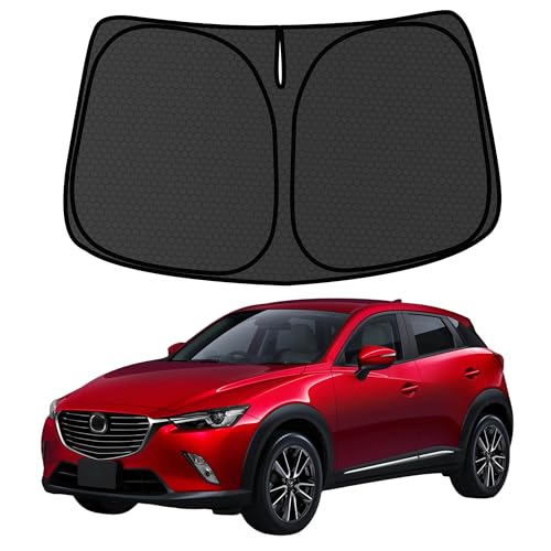 Customized Windshield Sun Shade for Mazda CX-3 2013-2025 Blocks UV Rays Accessories,1:1 Tailored Foldable Thickened Wear-Resistant Front Window Sunshade Visor,Keeps Your Car Cooler - size: FOR Mazda CX-3 2013-2025