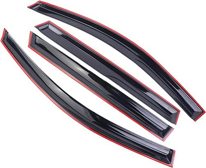 Tape-On Window Visors Deflectors Rain Guards 4 Piece Set ‎Compatible with 2008-2016 Dodge Journey 94072 - size: 2008-2016 Dodge Journey