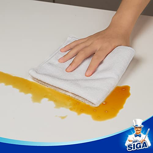 MR.SIGA Microfiber Cleaning Cloth, All-Purpose Microfiber Towels, Streak Free Cleaning Rags, Pack of 12, White, Size 32 x 32 cm(12.6 x 12.6 inch) - color: White