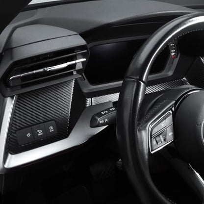 BETTERHUMZ Car Interior Console Dashboard Panel Trim Compatible with Audi A3 8Y S3 RS3 Sportback 2021-2025 for Alcantara Driver Side Panel Sticker Car Interior Molding Accessories (Carbon)