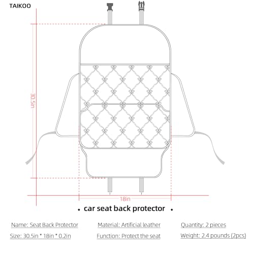 TAIKOO Seat Back Protector + Large Capacity Pocket Storage Organizer,Preventing The Impact of Children Stepping on The Seat Backrest (Style B-Brown) - color: Style B-Brown