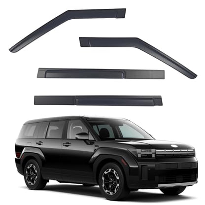 Window Visors Rain Guards Compatible with Hyundai Santa fe 2024 2025 2026, Out-Channel Side Window Wind Deflectors Vent Shades Accessories, Dark Smoke 4 Pcs - size: 2024-2026 Hyundai Santa fe