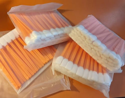 Wellgler's Foam Cleaning Swabs, Lint-Free Swabs for Precision Electronics, Camera, Optical Lens & Inkjet Printer Cleaning (200pcs Orange) - color: orange