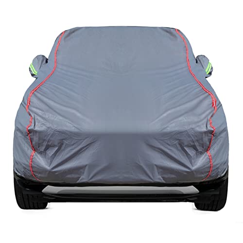Breathable New Material, Waterproof Car Cover, Locks and Zipper Doors, Sunscreen Waterproof UV Prevention Snowproof Wind and Windproof,Suitable for Indoor Outdoor,for SUV (up to 180") C10 - color: Gray, size: C-10 Apply-SUV - Body Length Up to 180"