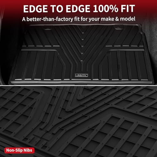 LASFIT Floor Mats and Cargo Liner for Honda CR-V 2026 2025 2024 2023 (Gasoline & Hybrid & e:FCEV), All Weather TPE Car Trunk Mat (Upper Position), 1st & 2nd Row & Trunk Liner Full Set Black - style: 1）For Honda CR-V | 2023-2026 | Combo Set (Upper Position