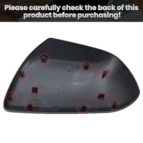 Compatible with 2012-2020 Toyota Sienna Right Side Mirror Cover Cap, Blue Passenger Side Clip-on Mirror Cap Replacement Without Turn Signal Light Replaces for 87915-08021-J0 - color: Right Blue