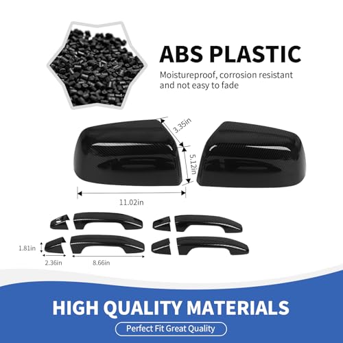 RAZPOY Carbon Fiber Door Handle Cover Rearview Mirror Cover Trim Kit Compatible with Chevy Colorado & GMC-Canyon 2014-2022 - color: Carbon Fiber