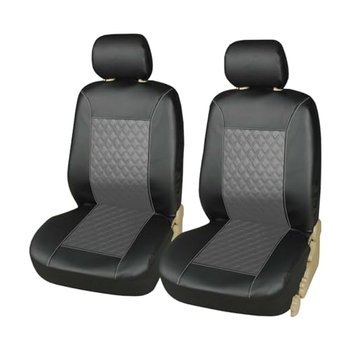 Mandark 4PCS Car Seat Cover, PU Leather Vehicle Seat Protector Full Sets, Waterproof Automotive Front Seats and Rear Bench Protection Guard Accessories, Universal for SUV, Truck, RV (Gray) - color: Gray