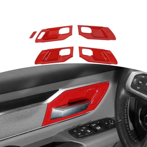 for RAM TRX Inner Door Handle Cover Trim Bowl Fit for Dodge RAM TRX 2018-Present Red Interior Accessories 4pcs - color: Red, size: Small
