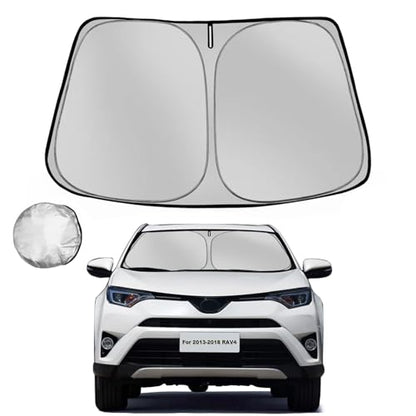 Windshield Sun Shade for Toyota RAV4 2013-2018 RAV-4 SUV Foldable Sun Sunshade for Car Front Window Blocks UV Rays and Heat Automotive Interior Protector Custom Fit Accessories - size: for 2013-2018 Toyota RAV4