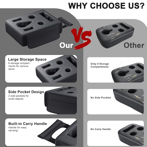 2026 Upgraded Car Cup Holder, 8 in 1 Back Seat Cup Holder for Car, PU Leather Backseat Organizer Car Cupholder Expander Tray for Trucks SUVs RVs Center Console Couch, Holds Drinks Food Phone