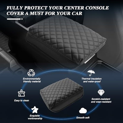 BIBIBO for 2025 2026 Toyota Tacoma Accessories Center Console Cover 2024-2026 Toyota Tacoma Armrest Cover 2024 Tacoma Console Lid 2024 2025 2026 Toyota Tacoma Arm Rest Pad Seat Box Cover - color: Black-B for 2024-2026 Toyota Tacoma