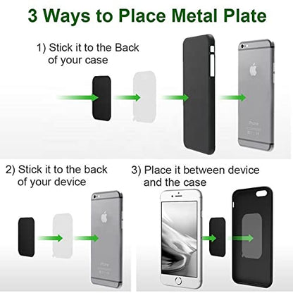 SALEX Replacement Metal Plates Set for Magnetic Car Phone Holders, Wall & Air Vent Mounts, Cases, Magnets. Kit of 16 Black Round Iron Discs Without Holes. 3M Adhesive Backing. Steel Sheets 16 Pack. - color: Round / 16 Pack