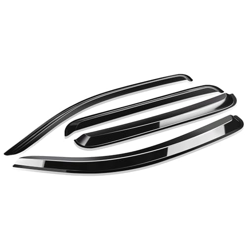 Auto Dynasty Rain Guards Tape-On Compatible with 2005-2023 Toyota Tacoma Double (Crew) Cab, Acrylic Window Visors Deflector - size: 05-23 Toyota Tacoma