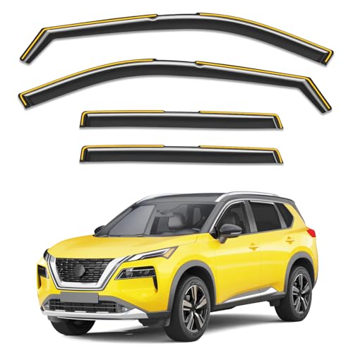 in-Channel Window Rain Guards Fit for Nissan Rogue 2021-2026 Rain Guards Extra Durable Window Deflectors Visors Vent Visors Vent Shades Car Accessories -4 pcs - size: Fit for 2021-2026 Nissan Rogue