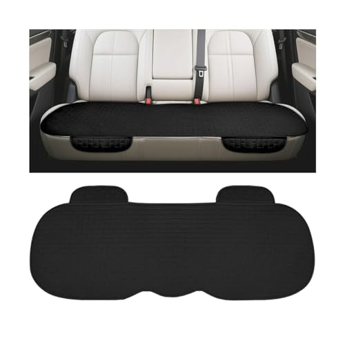 Car Back Seat Cover, Anti-Slip Long Comfortable Vehicle Rear Chair Protectors with Storage Pocket, Breathable Automotive Back Bench Cushion Pad, Universal for SUV Sedan Truck (Black) - color: Black