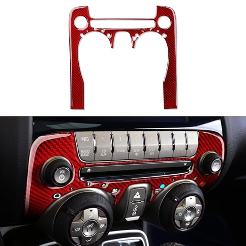 Carbon Fiber Decal Car Central Console CD Panel Sticker Interior Trim for Chevrolet Camaro 2010 2011 2012 2013 2014 2015 Accessories - color: CD Panel