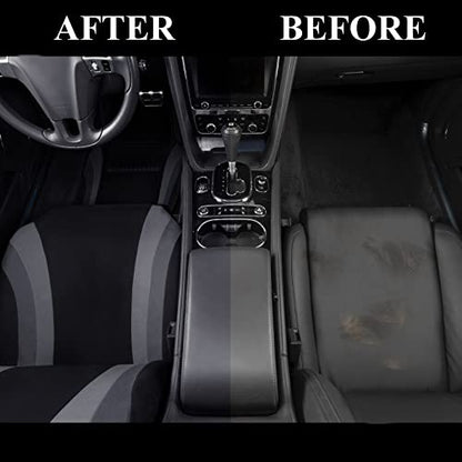 CAR PASS EVA Waterproof Car Seat Covers Full Set with 4Pcs Waterproof Car Floor Mats Universal Fit Airbag Compatible Automotive Interior Covers for Sedans, Trucks,Vans,SUV (Combo Set, Black & Gray) - color: Black & Gray
