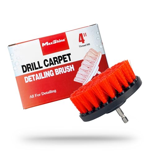 Maxshine 4" Universal M8 Medium-Duty Drill Brush for Upholstery & Carpet – Scrubber Attachment for Car Detailing, Fabric & Home Cleaning – Deep-Clean Tool Removes Stains, Grime & Spots - size: 4"