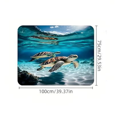 Universal Car Trunk Mat 29" x 39", Cute Sea Turtle All Weather Trunk Protection Cargo Liner, Durable Cargo Mat Rear Trunk Liner, Stylish Vehicle Interior Accessories Suitable for Most Car Models - color: Cute Sea Turtle