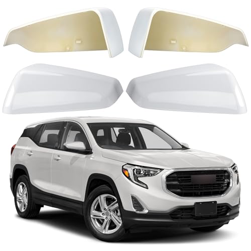 Driver & Passenger Side Mirror Cover Replacement for Chevrolet Equinox 2018-2023, for GMC Terrain 2018-2023 - Left & Right Side Mirror Covers, Rear View Mirror Cap Accessories White - color: White, size: Driver and Passenger Side (Left and Right)