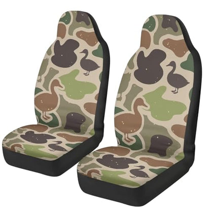 Duck Camo Car Seat Covers 2 Pcs Automobile Front Seat Covers Breathable Protection Interior Accessories Anti-Slip Back Fabric Compatible with Most Cars,SUV,Sedan - color: Duck Camo Print