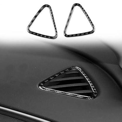 Black Carbon Fiber Compatible with Chevy/Chevrolet Malibu 2016-2025 2017 2018 2019 2020 2021 2022 2023 2024 Accessories Car Dash Defogger Air Vent Cover Interior Trim Decal 2pcs - color: Dash Defogger Air Vent