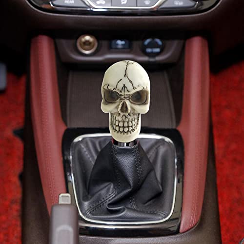 Arenbel Car Gear Lever Grip Knobs Skull Head Racing Shift Stick Manual Shifter Handle Fit Most Auto Manual Vehicles, Beige - color: Dark Blue