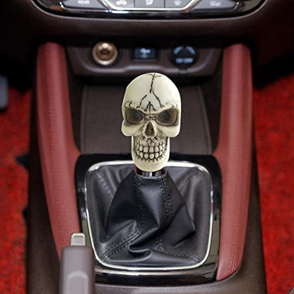 Arenbel Car Gear Lever Grip Knobs Skull Head Racing Shift Stick Manual Shifter Handle Fit Most Auto Manual Vehicles, Beige - color: Dark Blue