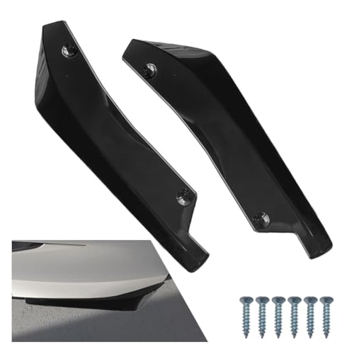 2PCS Universal Car Rear Bumper Lip Splitter Canard Diffuser - Side Fin Fenders Skirt Protector Exterior Decoration Trim for Car (Black) - color: Black