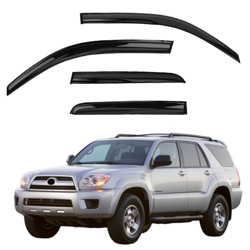 Window Visors Rain Guards fits 2003-2009 4Runner, Out-Channel Window Wind Deflectors Vent Shades Accessories, Dark Smoke 4 Pcs, 2004 2005 2006 2007 2008 - size: 2003-2009 4Runner