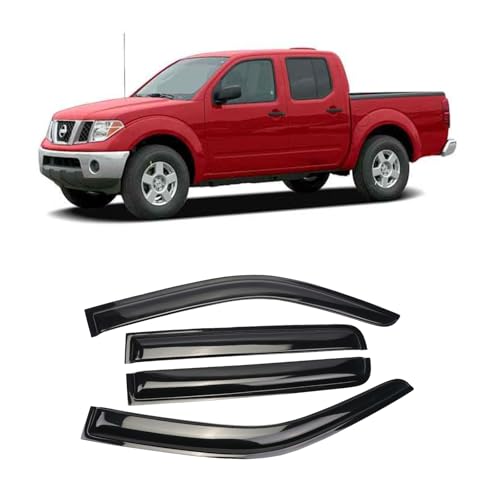 Window Visor Tape-on Side Wind Window Deflectors for Trucks 2005-2021 Nissan Frontier Super/Crew Cab, Rain Guards, Window Visors for Cars, Vent Deflector 4 pcs 94407 - size: 2005-2021 Nissan Frontier Super/Crew Cab